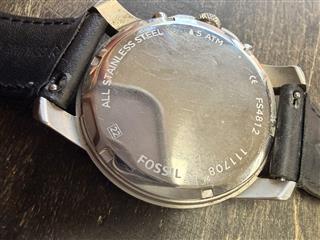 FOSSIL GRANT FS4812 Chronograph Black Dial Black Leather Strap Men’s Watch